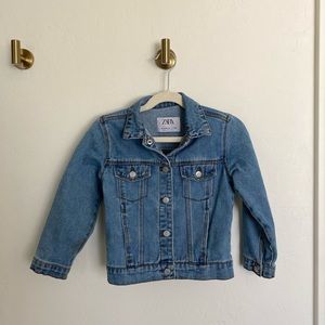 Zara girls denim blue jean jacket size 4-5T